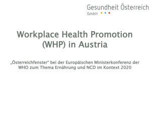 Austrian Network Workplace Health Promotion