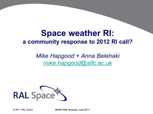 Space Weather in 2012 FP7 Research Infrastructure Call