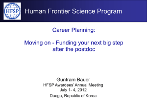 Planning your career - Human Frontier Science Program
