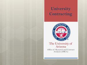 University Contracting - University of Arizona
