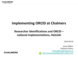 ORCID @ Chalmers
