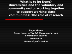 What is to be Done? Universities and the voluntary and community