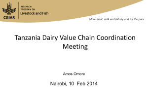 Tanzania Smallholder Dairy VC Update - 10 Feb 2014
