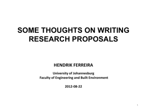 some thoughts on writing research proposals