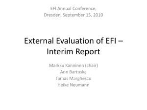 External Evaluation of EFI * Interim Report