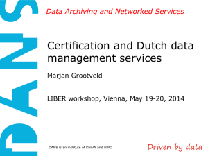 Certification and Dutch data management services