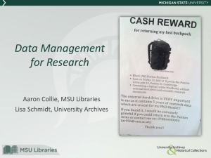 Data Management for Research