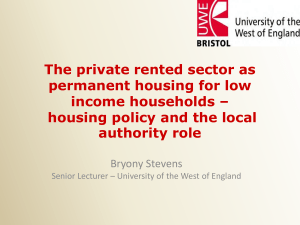 The private rented sector as permanent housing for low income