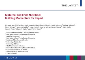 Maternal And Child Nutrition - Johns Hopkins Bloomberg School of