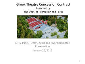 Greek Theatre Concession Contract Power Point Presentation