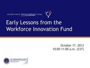 Lessons from Year 1 of the Workforce Innovation Fund