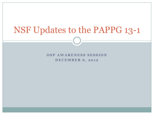 NSF Updates to the PAPPG
