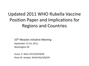 Updated 2011 WHO Rubella Vaccine Position Paper and