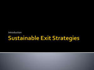 Sutainable Exit Strategies