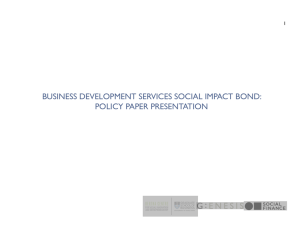 Business Development Services Social Impact Bond: Policy Paper