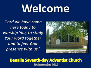 Benalla Seventh-day Adventist Church `Proclaiming God`s Grace`