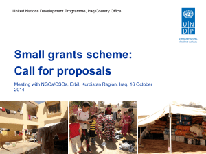 Small grants scheme