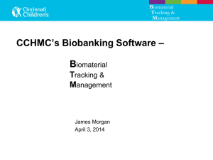 CCHMC`s Biobanking Software