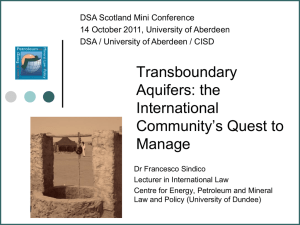 Transboundary Aquifers - University of Aberdeen