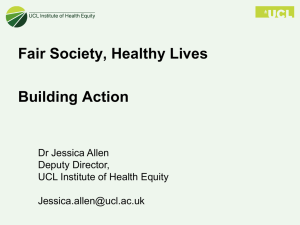 Institute Of Health Equity Presentation July