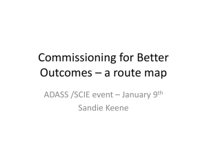 Commissioning for Better Outcomes - Sandie Keene