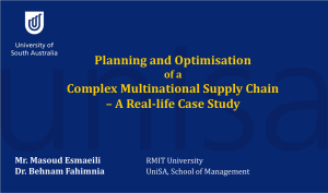 Planning and optimization of a complex multinational supply chain