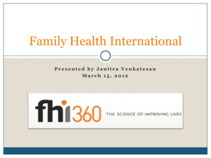 FHI 360: Family Health International * *The Science of Improving