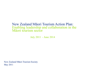 Maori Tourism Action Plan May 2011