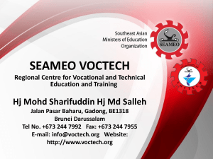 SEAMEO VOCTECH: Hj Mohd Sharfuddin Hd Md Salleh