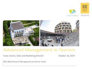 Advanced Management in Tourism