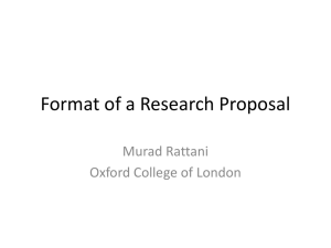 Format of a Research Proposal
