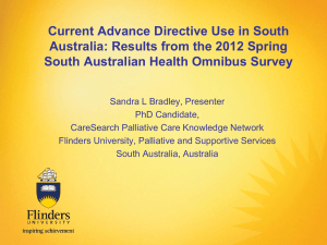Current Advance Directive Use in South Australia