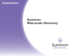 Summon webscale discovery for your users