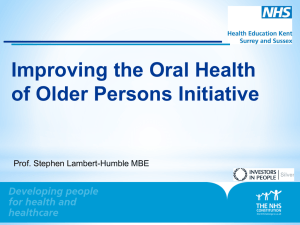 Presentation-Improving the Oral Health of Older Persons Initiative