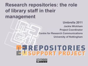 Research repositories: the role of library staff in their
