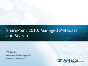 SharePoint 2010: Managed Metadata and Search