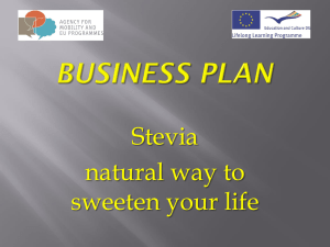Stevia – Business plan