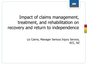 Impact of claims management, treatment, and rehabilitation on