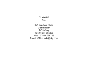 N. Marriott CV. 321 Bradford Road Cleckheaton BD19 3uq