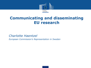 The value of disseminating EU projects according to the
