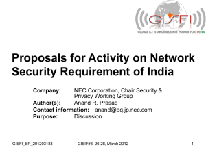 Proposals on Network Security Requirement of India
