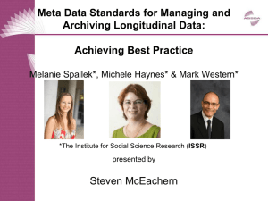 Meta Data Standards for Managing and Archiving Longitudinal Data