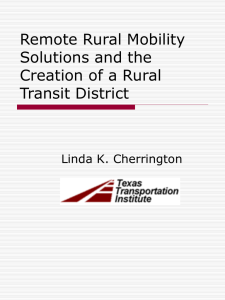 Remote Rural Mobility Solutions and the Creation of a Rural Transit