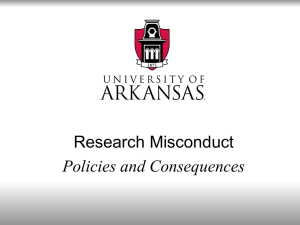 Research Misconduct: Policies and Consequences