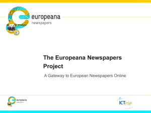 general presentation - Europeana Newspapers