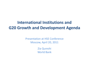 International Institutions and G20 Growth and