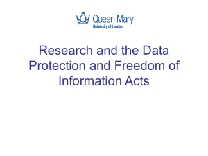 Research and the Data Protection and Freedom of Information Acts