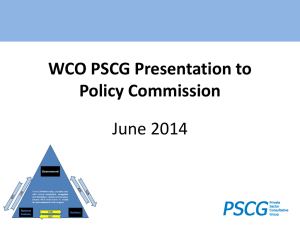PSCG report to the Policy Commission