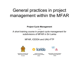 Project Cycle Management - United Nations University Fisheries