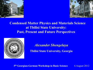 Condensed Matter Physics and Materials Science at TSU: Past